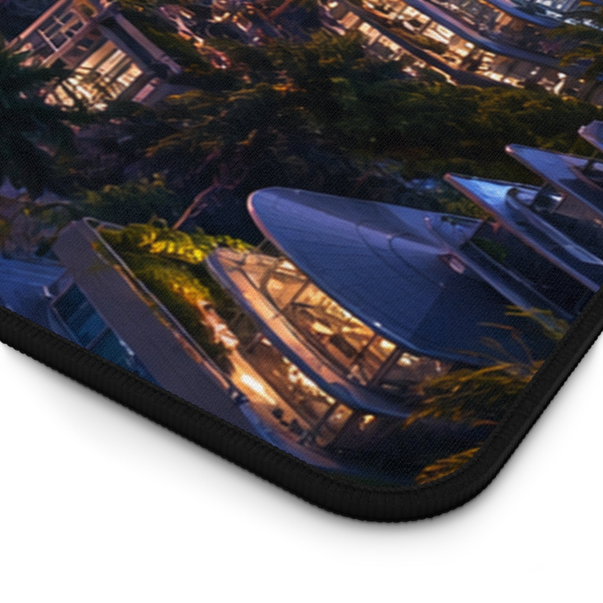 California Gaming Mouse Pad – Cyberpunk Coastal City Desk Mat